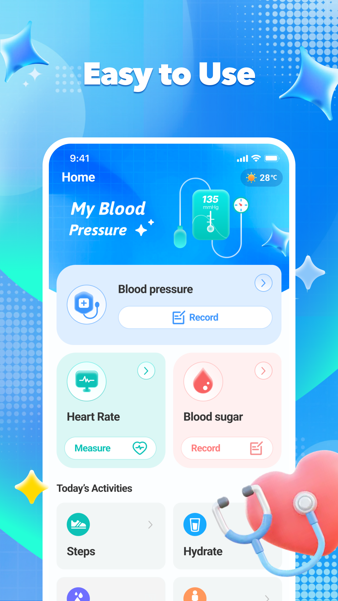 My Blood Pressure App Interface